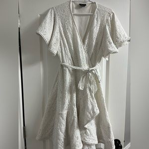 White lace wrap dress